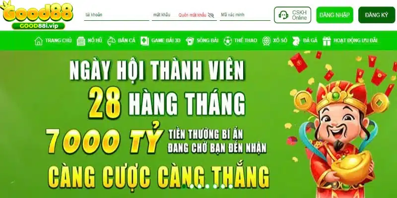 Đăng ký GOOD88 để nhận nhiều ưu đãi từ nhà cái